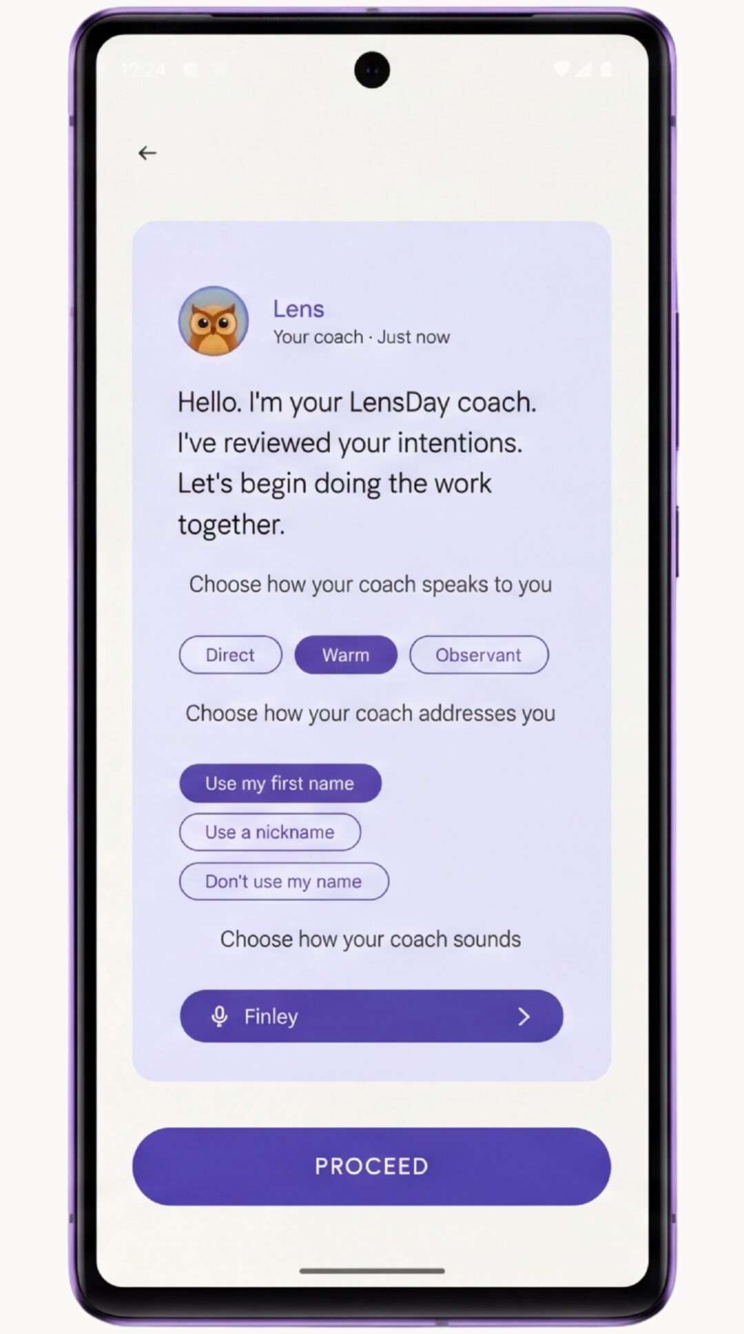 Setting how your coach speaks, addresses you, and sounds