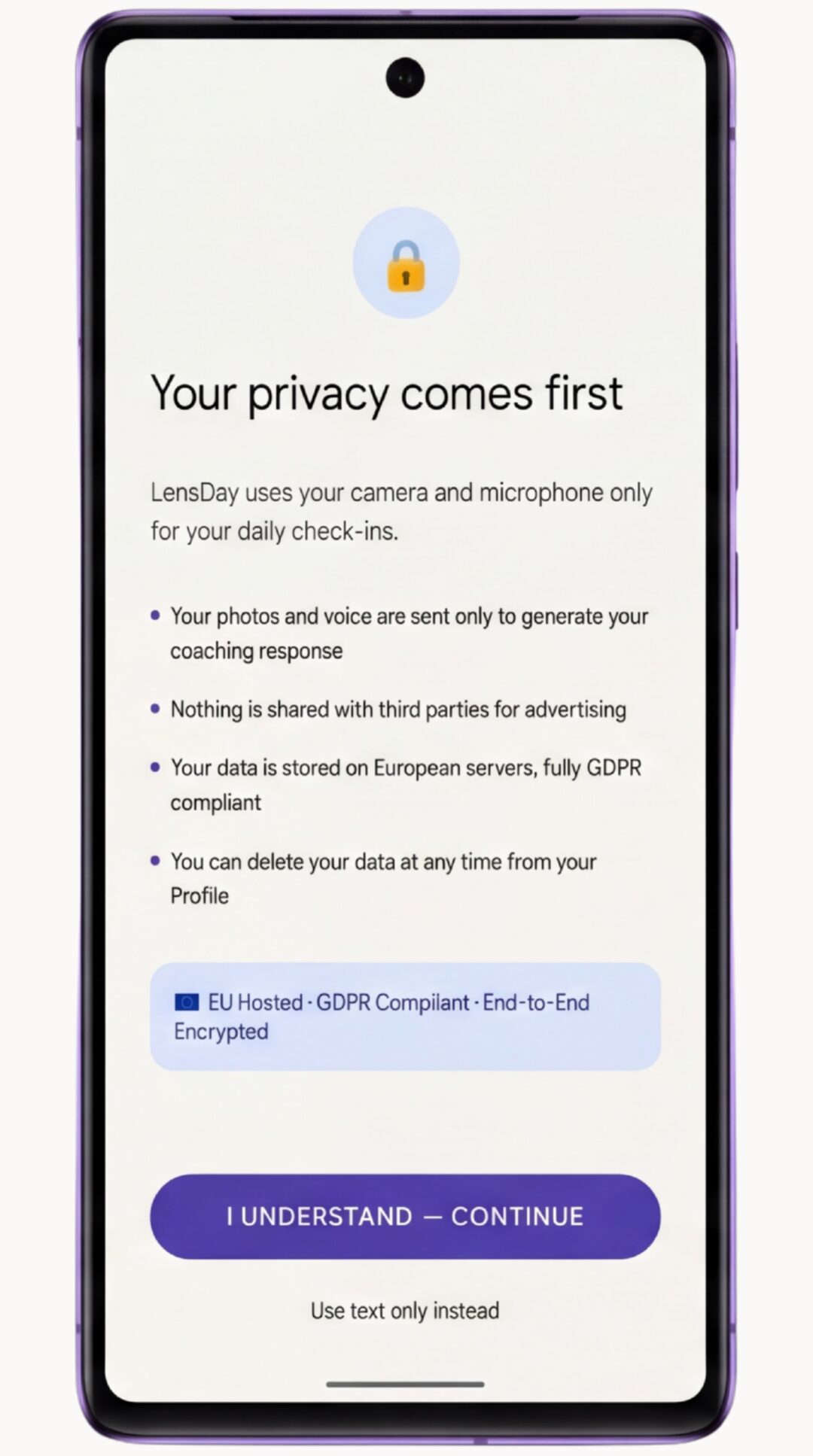 Your optional analytics-consent choice