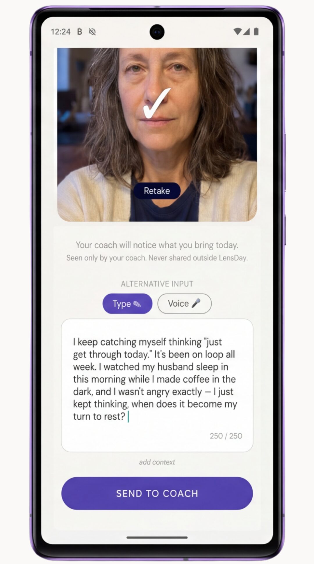 A photo check-in with a few words