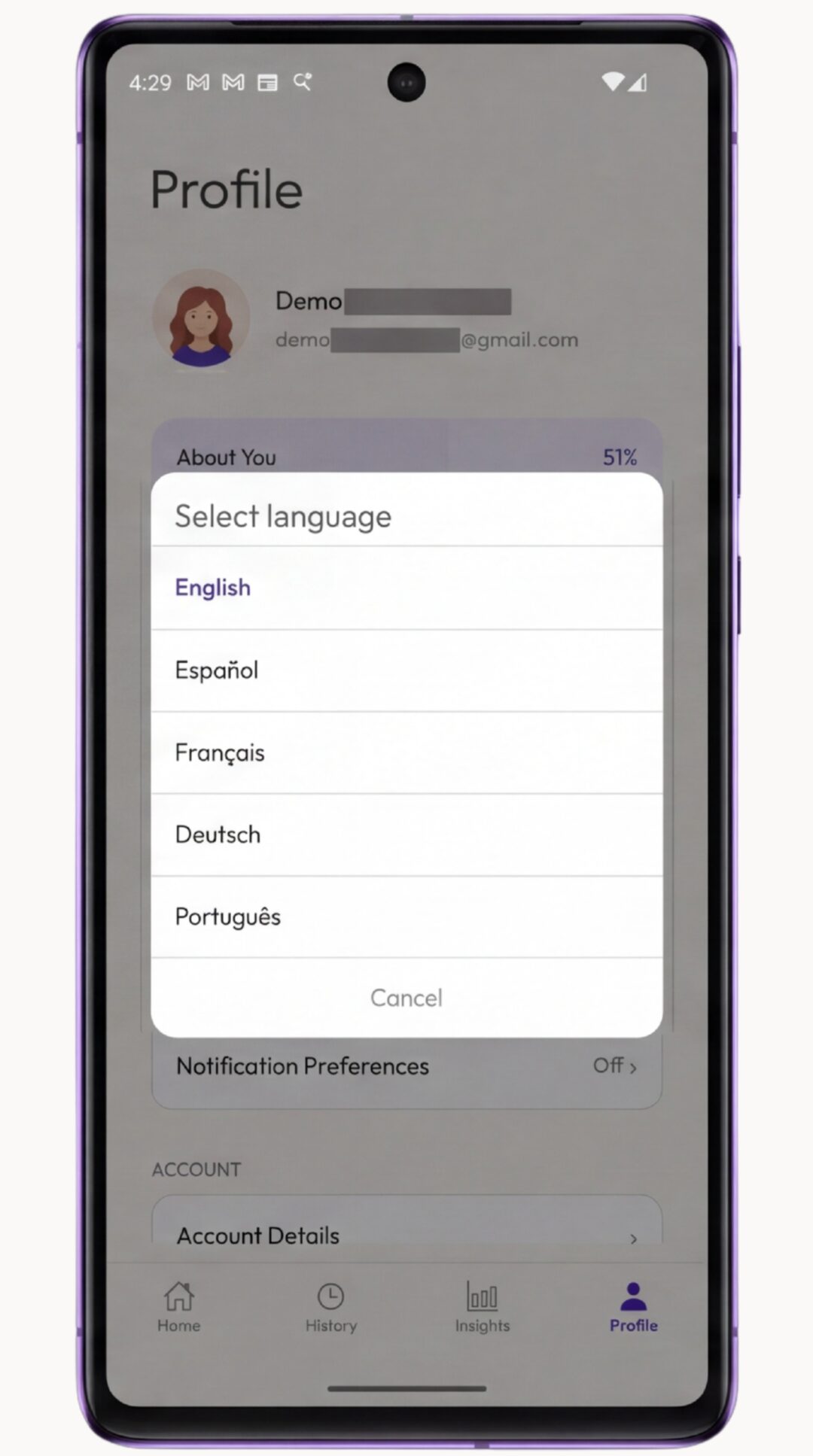 Switching your language
