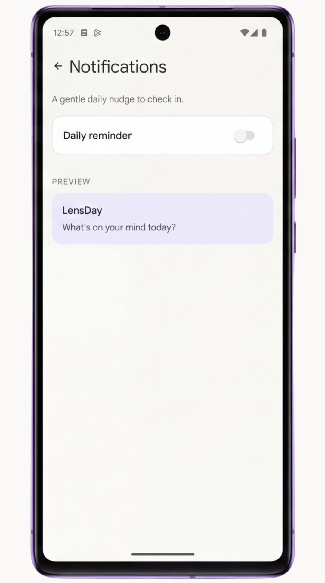 Check-in reminders, off