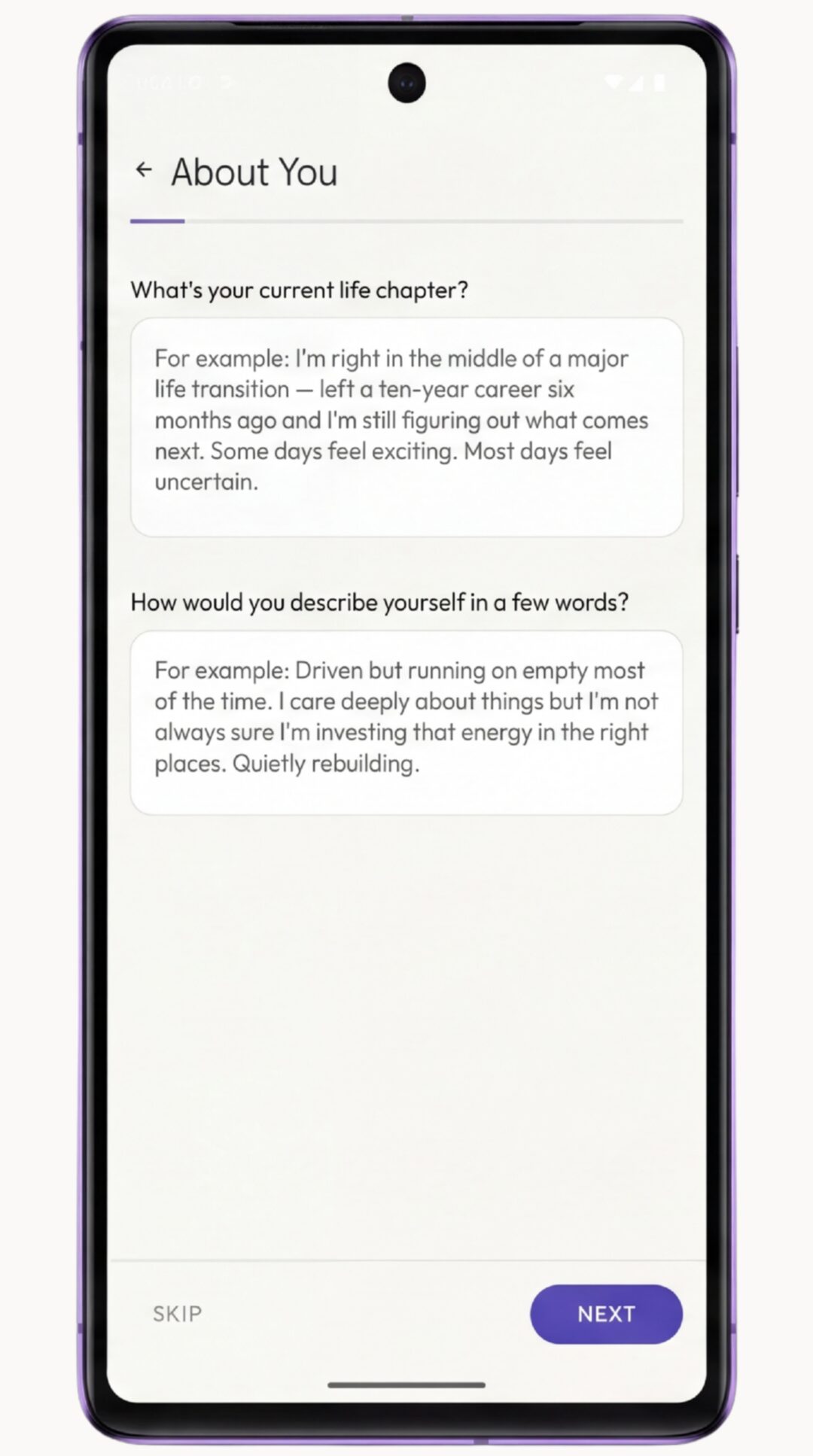The About You prompts